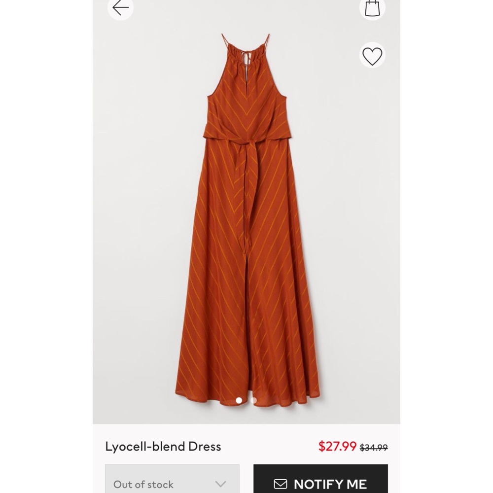 Flowy Rust Orange Maxi Dress